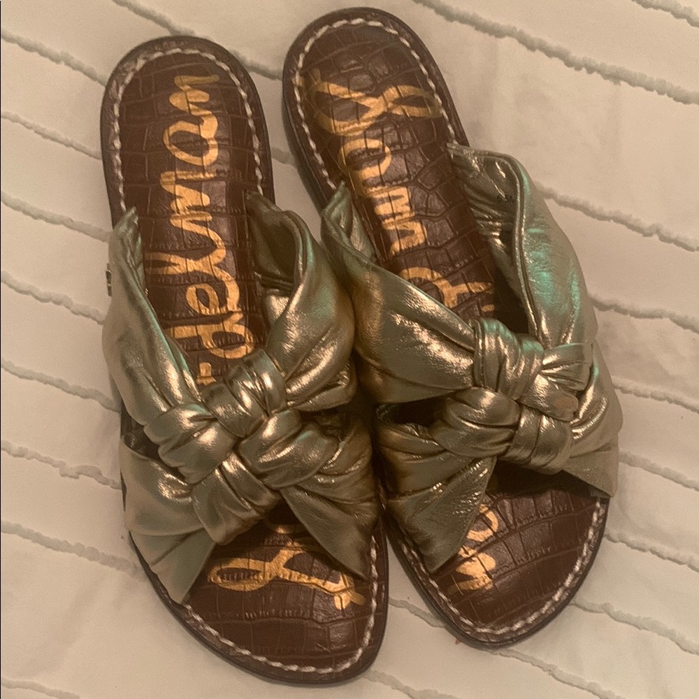Sam Edelman Gold Criss-Cross Sandals